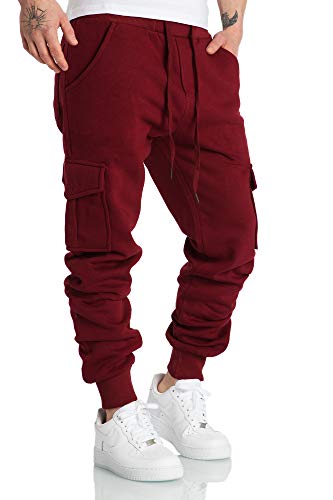 Amaci&Sons Herren Cargo Jogginghose Sporthose Sweatpants Jogger Trainingshose 2016 Bordeaux 3XL von Amaci&Sons