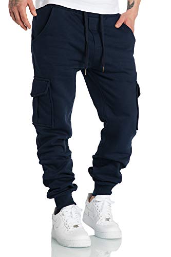 Amaci&Sons Herren Cargo Jogginghose Sporthose Sweatpants Jogger Trainingshose 2016 Navyblau 3XL von Amaci&Sons