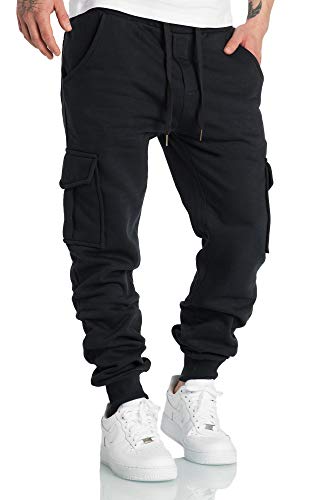 Amaci&Sons Herren Cargo Jogginghose Sporthose Sweatpants Jogger Trainingshose 2016 Schwarz 3XL von Amaci&Sons