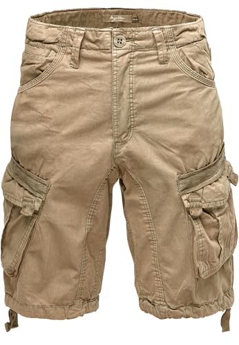 Amaci&Sons Herren Cargoshorts Männer Kurze Bermuda Hose Regular Fit 7033 Beige W32 von Amaci&Sons