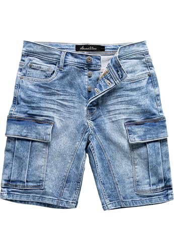 Amaci&Sons Herren Cargoshorts Männer Kurze Bermuda Jeans Hose Regular Fit 7036 Hellblau W38 Amaci&Sons Herren Cargoshorts Männer Kurze Bermuda Jeans Hose Regular Fit 7036 Hellblau W38 von Amaci&Sons