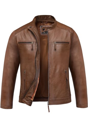 Amaci&Sons Herren Echtleder Jacke Biker Zipper Lederjacke 9108 Cognac L Amaci&Sons Herren Echtleder Jacke Biker Zipper Lederjacke 9108 Cognac L von Amaci&Sons