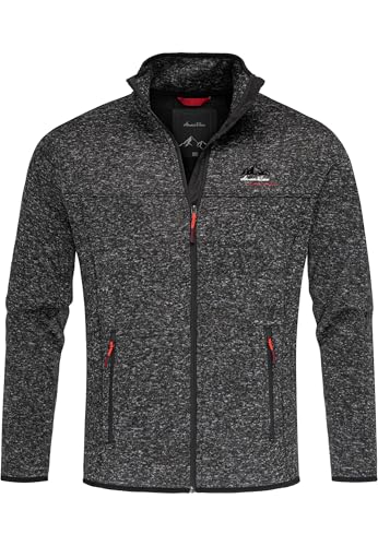 Amaci&Sons Herren Fleecejacke Strickfleece Sweatjacke Männer Pullover Hoodie 4078 Schwarz 3XL von Amaci&Sons