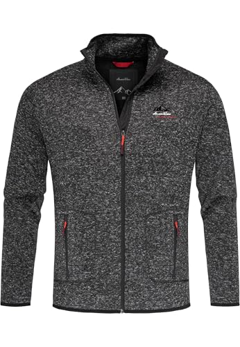 Amaci&Sons Herren Fleecejacke Strickfleece Sweatjacke Männer Pullover Hoodie 4079 Schwarz L von Amaci&Sons