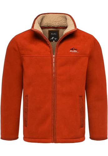 Amaci&Sons Herren Fleecejacke Teddyfell Sweatjacke Plüsch Fleecepullover 1-04032 Rot M von Amaci&Sons