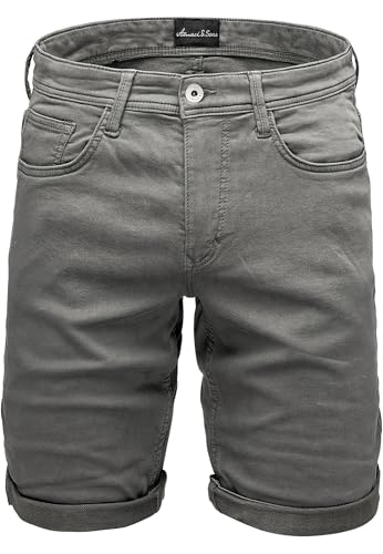Amaci&Sons Herren Jeans Short Männer Kurze Bermuda Hose Regular Fit 7039 Dunkelgrau W40 von Amaci&Sons