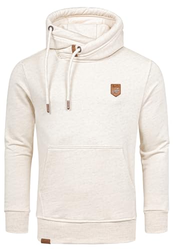 Amaci&Sons Herren Kapuzenpullover Basic Kontrast Sweatjacke Pullover Hoodie Sweatshirt 4072 Beige 3XL von Amaci&Sons