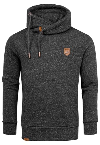 Amaci&Sons Herren Kapuzenpullover Basic Kontrast Sweatjacke Pullover Hoodie Sweatshirt 4072 Schwarz XXL von Amaci&Sons