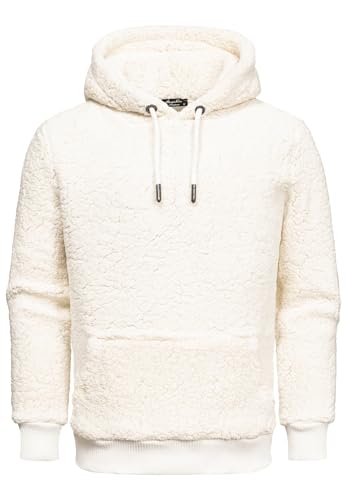 Amaci&Sons Herren Kapuzenpullover Teddyfell Teddy Sweatjacke Plüsch Hoodie Pullover Sweatshirt 4067 Weiß 3XL von Amaci&Sons