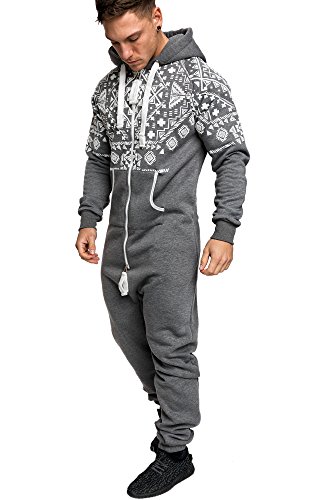 Amaci&Sons Herren Norweger Overall Jumpsuit Onesie Jogging Sportanzug Trainingsanzug Jogginganzug 3009 Anthrazit L von Amaci&Sons