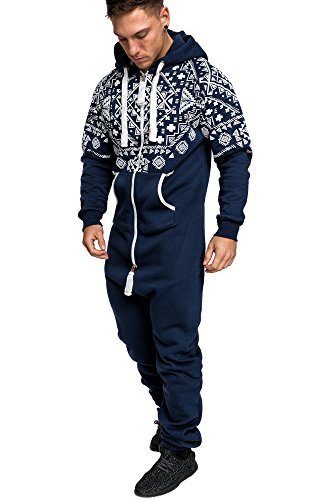 Amaci&Sons Herren Norweger Overall Jumpsuit Onesie Jogging Sportanzug Trainingsanzug Jogginganzug 3009 Navyblau M von Amaci&Sons