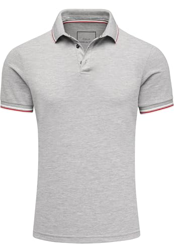 Amaci&Sons Herren Poloshirt Basic Kontrast Kragen Kurzarm Polohemd T-Shirt 5112 Grau L von Amaci&Sons