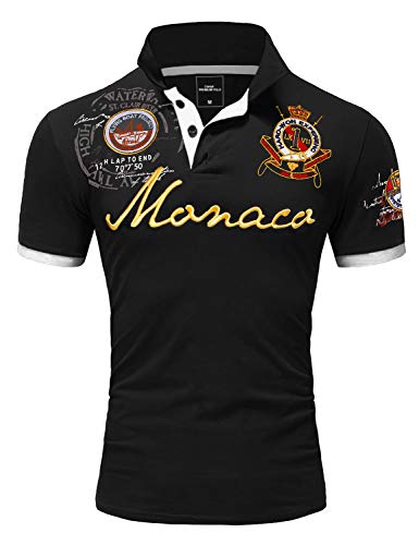 Amaci&Sons Herren Poloshirt Basic Kontrast Monaco Stickerei Kurzarm Polohemd T-Shirt 5108 Schwarz L Amaci&Sons Herren Poloshirt Basic Kontrast Monaco Stickerei Kurzarm Polohemd T-Shirt 5108 Schwarz L von Amaci&Sons
