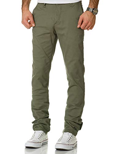 Amaci&Sons Herren Regular Slim Strech Chino Hose Fit 7009-10 Olive W29/L32 von Amaci&Sons