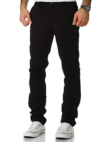 Amaci&Sons Herren Regular Slim Stretch Chino Hose Fit 1-7010 Schwarz W29/L30 von Amaci&Sons