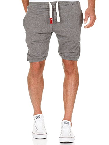 Amaci&Sons Herren Shorts Kurze Hose Bermuda Sweatshorts Kordel Jogginghose Sporthose 8004 Mittelgrau L von Amaci&Sons