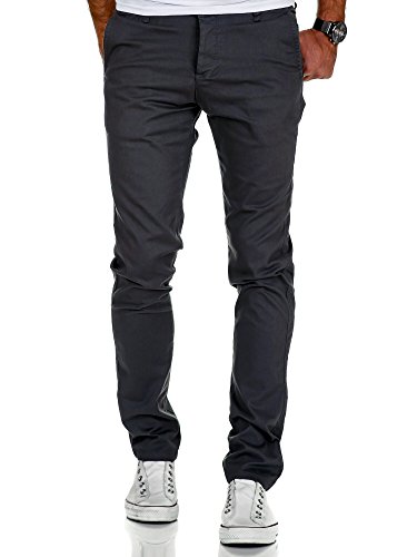 Amaci&Sons Herren Slim Fit Stretch Chino Hose Jeans 7010-09 Anthrazit W36/L32 von Amaci&Sons