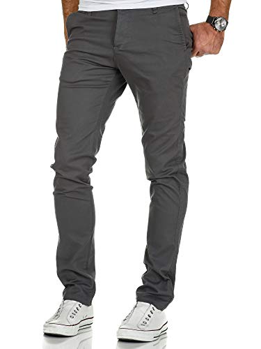 Amaci&Sons Herren Slim Fit Stretch Chino Hose Jeans 7010-09 Dunkelgrau W30/L32 von Amaci&Sons