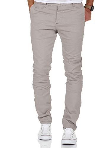 Amaci&Sons Herren Slim Fit Stretch Chino Hose Jeans 7010-09 Hellgrau W30/L30 von Amaci&Sons