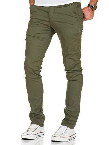 Amaci&Sons Herren Slim Fit Stretch Chino Hose Jeans 7010-09 Olive W29/L30 von Amaci&Sons