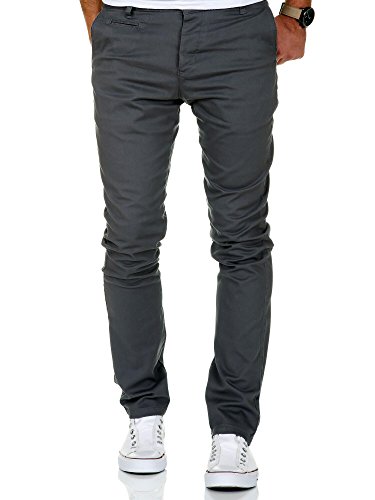 Amaci&Sons Herren Slim Fit Stretch Chino Hose Jeans 7100 Anthrazit W30/L32 von Amaci&Sons