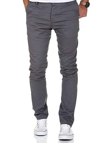 Amaci&Sons Herren Slim Fit Stretch Chino Hose Jeans 7100 Dunkelgrau W30/L30 von Amaci&Sons