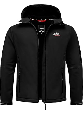 Amaci&Sons Herren Softshell Herbst Winter Outdoor Funktionsjacke Wind & Wasserdicht 9114 Schwarz M von Amaci&Sons