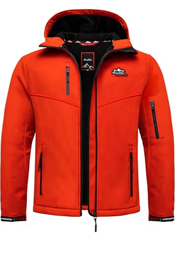Amaci&Sons Herren Softshell Herbst Winter Outdoor Funktionsjacke Wind & Wasserdicht 9115 Rot M von Amaci&Sons