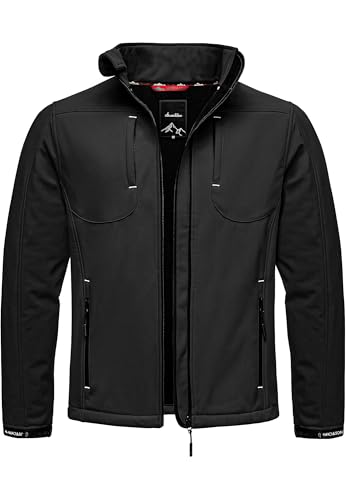 Amaci&Sons Herren Softshell Herbst Winter Outdoor Funktionsjacke Wind & Wasserdicht 9116 Schwarz XXL von Amaci&Sons