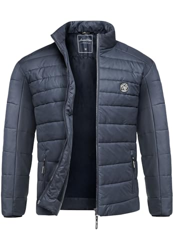 Amaci&Sons Herren Steppjacke Outdoor Basic Patch Jacke 9103 Navyblau 3XL von Amaci&Sons