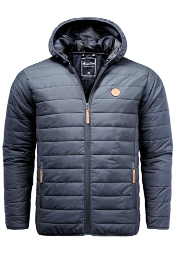 Amaci&Sons Herren Steppjacke Outdoor Basic Patch Kapuzen Jacke 9102 Navyblau L von Amaci&Sons