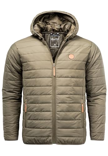 Amaci&Sons Herren Steppjacke Outdoor Basic Patch Kapuzen Jacke 9102 Olive M von Amaci&Sons
