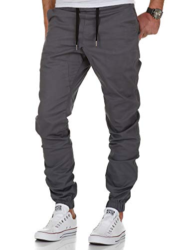 Amaci&Sons Herren Stretch Jogger Basic Chino Jeans Hose Cargo 7002 Dunkelgrau W30 von Amaci&Sons