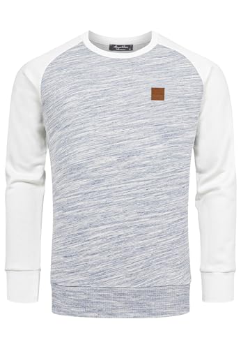 Amaci&Sons Herren Sweatshirt Basic College Sweatjacke Pullover Hoodie 4071 Blau/Weiß S von Amaci&Sons