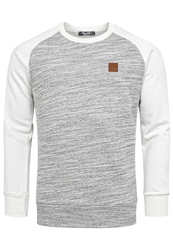 Amaci&Sons Herren Sweatshirt Basic College Sweatjacke Pullover Hoodie 4071 Grau/Weiß 3XL von Amaci&Sons