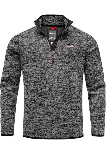 Amaci&Sons Herren Troyer Strickfleece Sweatjacke Männer Pullover Sweatshirt Fleecejacke 4080 Schwarz XXL von Amaci&Sons