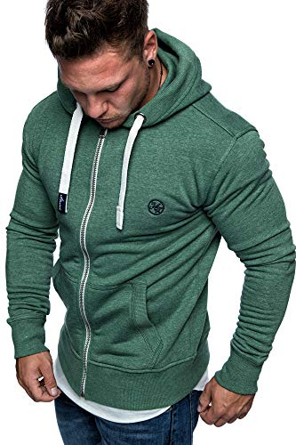 Amaci&Sons Herren Zipper Kapuzenpullover Sweatjacke Pullover Hoodie Sweatshirt 1-04029 Grün L von Amaci&Sons