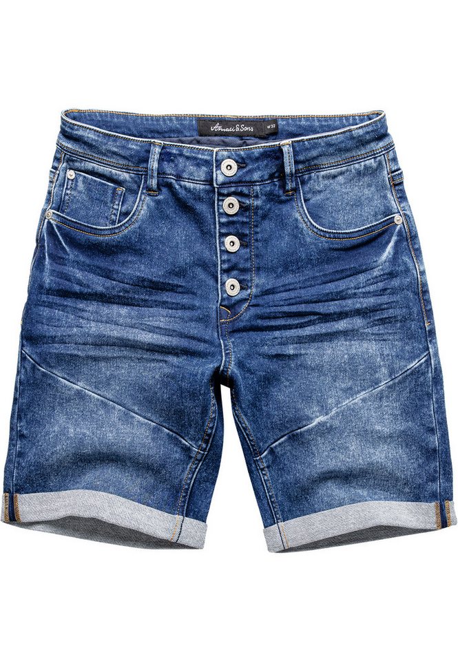 Amaci&Sons Jeansshorts NILES Jeansshorts Herren Bermuda Jeans Short Hose Regular Fit von Amaci&Sons