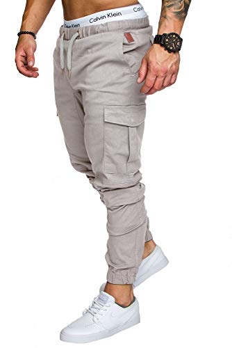 Amaci&Sons Jogger Cargo Herren Chino Jeans Hose 7001 Hellgrau W29 von Amaci&Sons