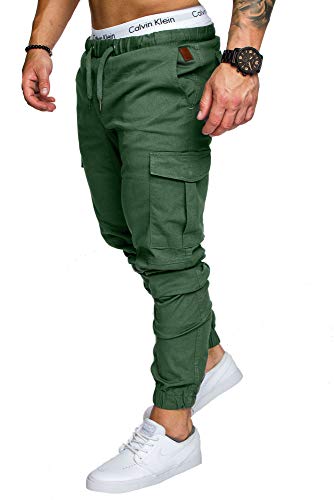 Amaci&Sons Jogger Cargo Herren Chino Jeans Hose 7001 Khaki W30 von Amaci&Sons