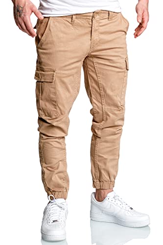 Amaci&Sons Jogger Cargo Herren Chino Jeans Hose 7022 Beige W31 von Amaci&Sons