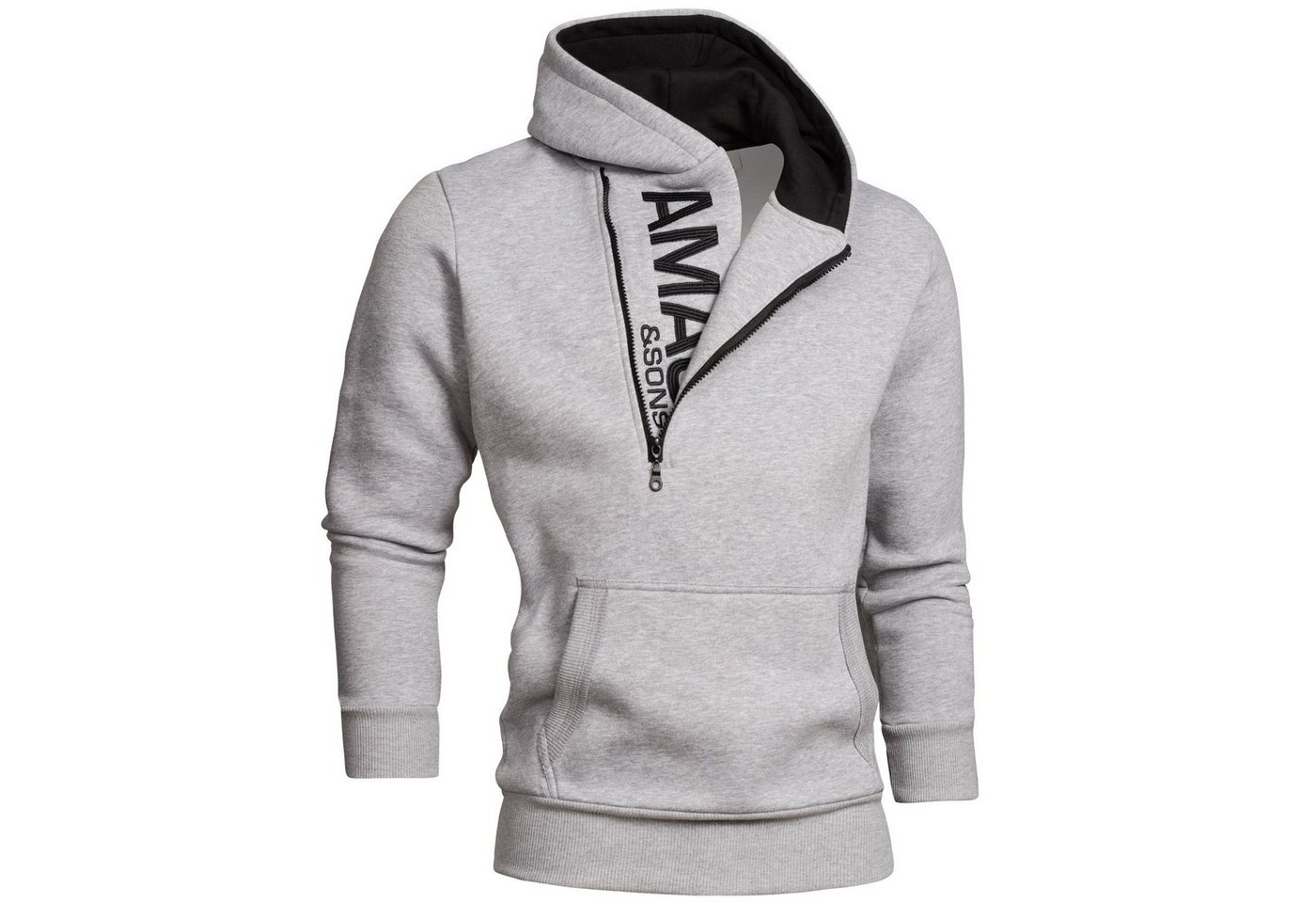 Amaci&Sons Kapuzenpullover HUNTSVILLE Kapuzenpullover Herren Zipper Pullover Sweatshirt Hoodie Sweatjacke von Amaci&Sons