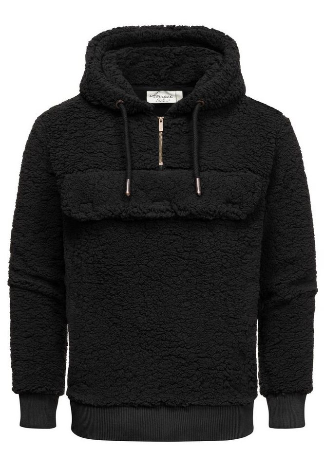 Amaci&Sons Kapuzenpullover RUXTON Windbreaker mit Teddyfell Herren Teddy Sweatjacke Plüsch Hoodie Pullover Windbreaker von Amaci&Sons