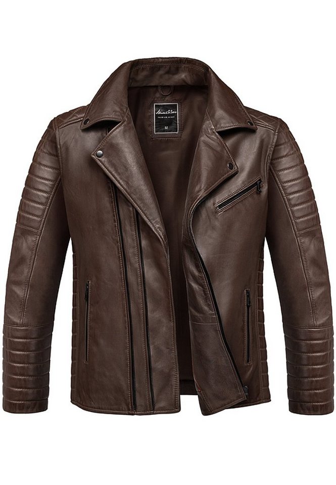 Amaci&Sons Lederjacke AMHERST Lederjacke Echtleder Herren Biker Zipper Jacke von Amaci&Sons