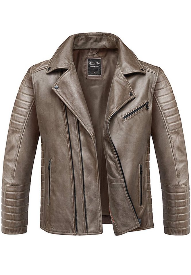 Amaci&Sons Lederjacke AMHERST Lederjacke Echtleder Herren Biker Zipper Jacke von Amaci&Sons