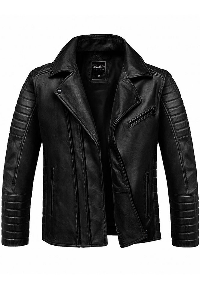 Amaci&Sons Lederjacke AMHERST Lederjacke Echtleder Herren Biker Zipper Jacke von Amaci&Sons