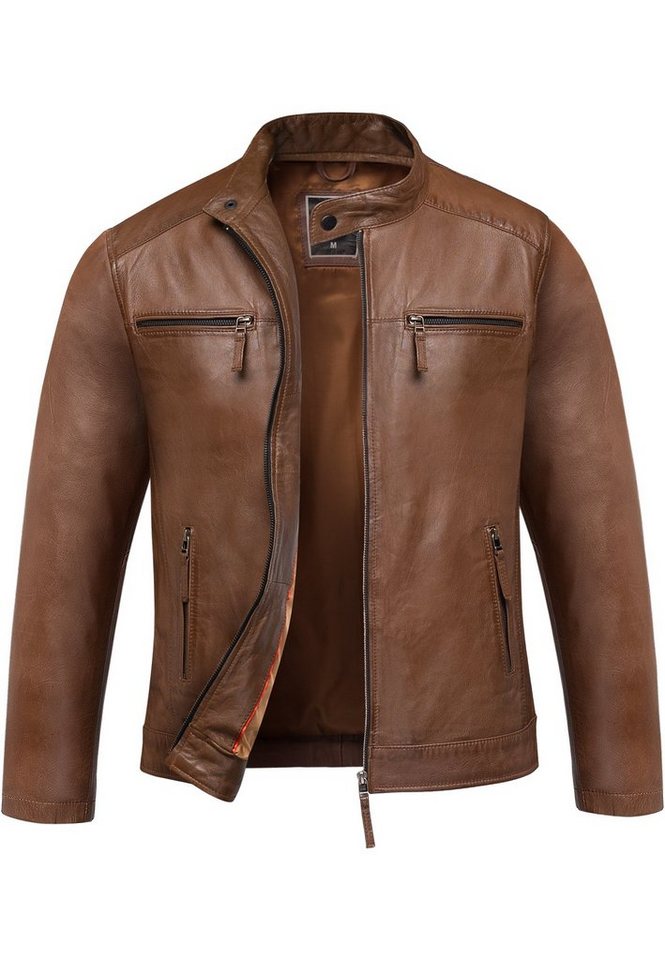 Amaci&Sons Lederjacke CICERO Lederjacke Echtleder Herren Biker Zipper Jacke von Amaci&Sons