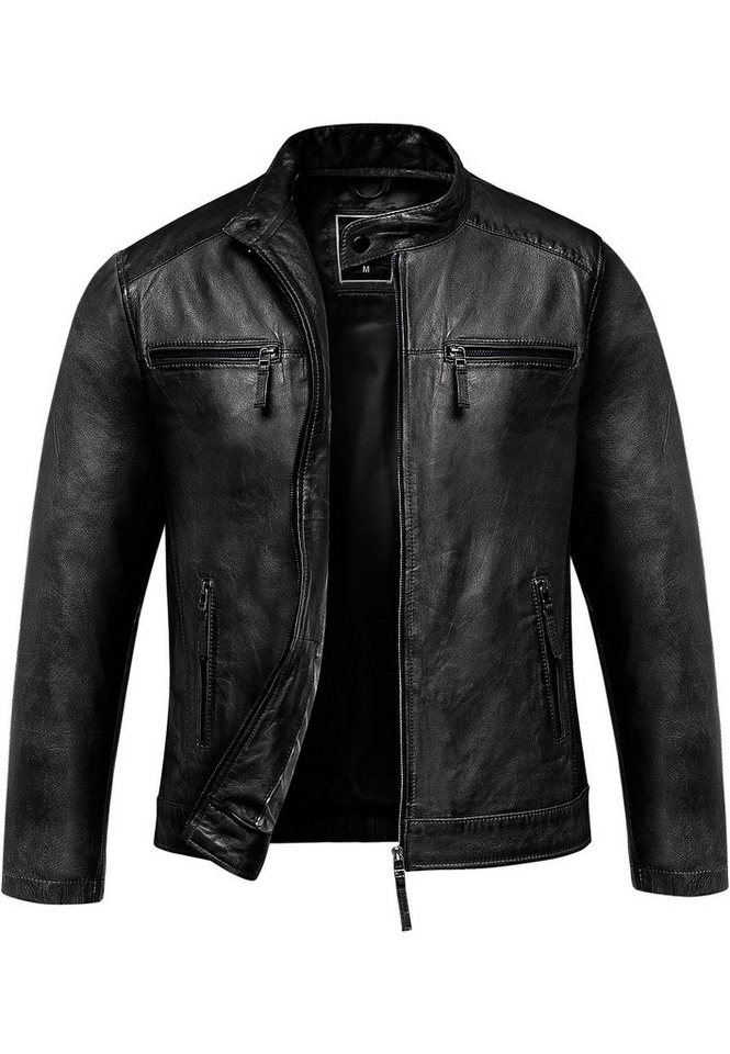 Amaci&Sons Lederjacke CICERO Lederjacke Echtleder Herren Biker Zipper Jacke von Amaci&Sons