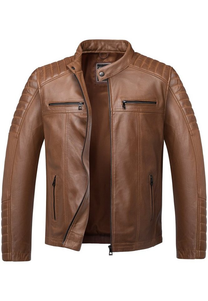 Amaci&Sons Lederjacke Ventura Lederjacke Echtleder Herren Biker Zipper Jacke von Amaci&Sons