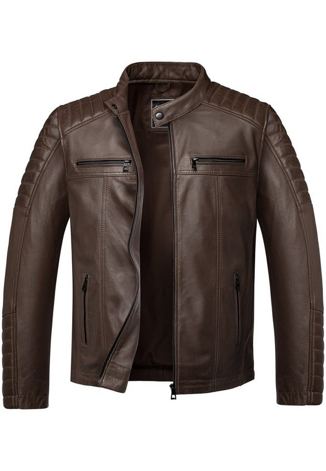 Amaci&Sons Lederjacke Ventura Lederjacke Echtleder Herren Biker Zipper Jacke von Amaci&Sons